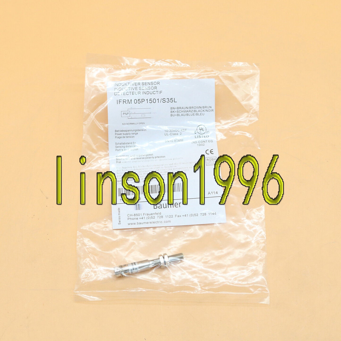 new Baumer Electric IFRM 05P1501/S35L Proximity Switch - BAUMER ELECTRIC