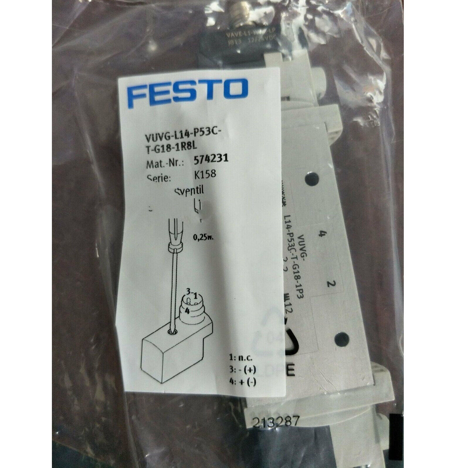 FESTO VUVG-L14-P53C-T-G18-1R8L solenoid valve - FESTO