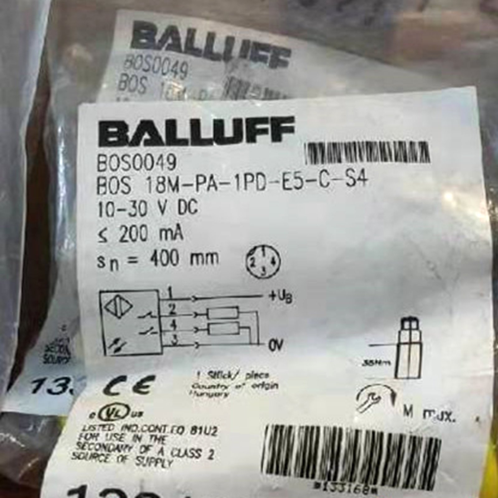 BALLOFF BOS0049 Photoelectric Sensor 10-30VDC - BALLUFF