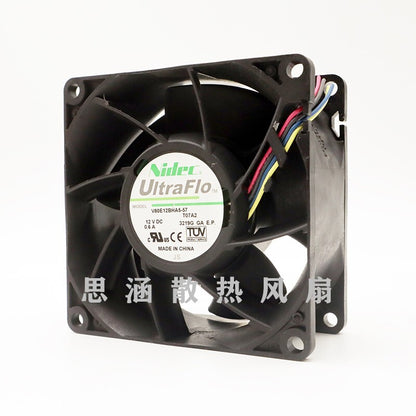 NIDEC V80E12BHA5-57 8038 8CM 12V 0.6A high airflow cabinet cooling fan