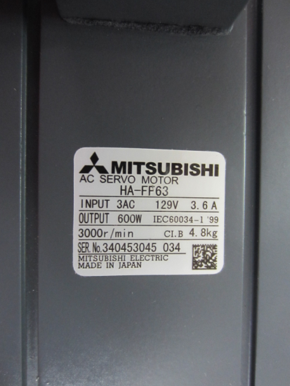 MITSUBISHI AC SERVO MOTOR HA-FF63 HAFF63