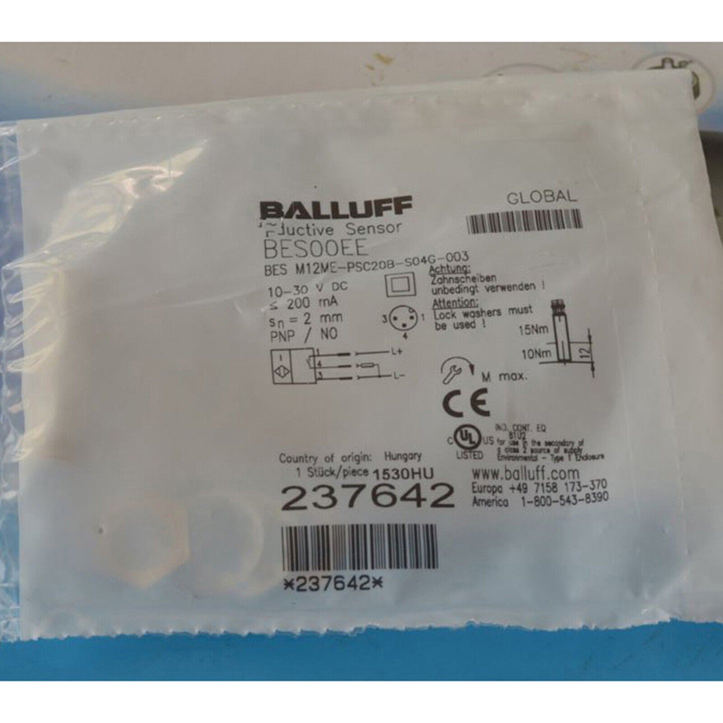 Proximity Sensor M12ME-PSC20B Stock - BALLUFF