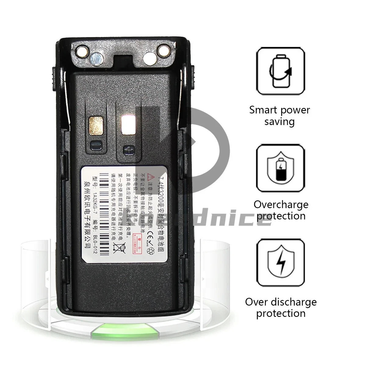 High Capacity Battery 2200mAh for KG-UV9D UV2Q UV9DMate HAM Radio USB C Port