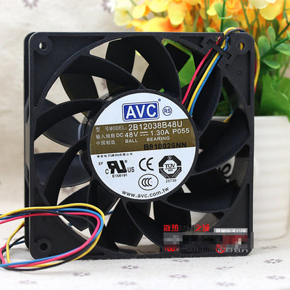 1pcs AVC 2B12038B48U P055 48V 1.3A 12cm 12038 four-wire PWM speed cooling fan