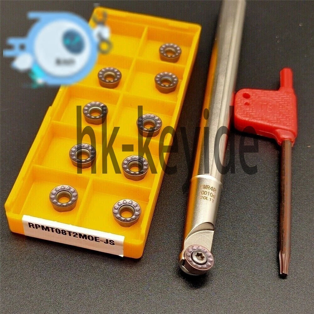 EMR C10-4R10-120 CNC Indexable Round Nose End Mill Holder+10Pcs RPMT08T2MOE R4 ~