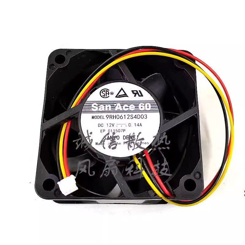Sanyo 9RH0612S4D03 6025 DC12V 0.14A 6CM 3-Pin Silent Cooling Fan
