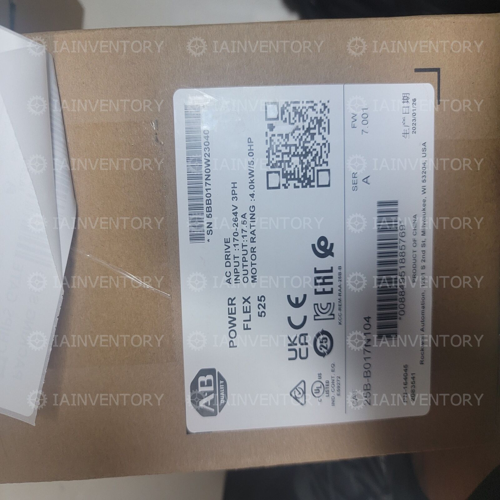 Allen-Bradley 25B-B017N104 Fast - 1PC - ALLEN-BRADLEY