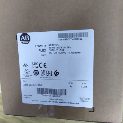 AB 25B-D017N104 PowerFlex 525 AC Drive 480V 7.5KW New Product - ABBYY