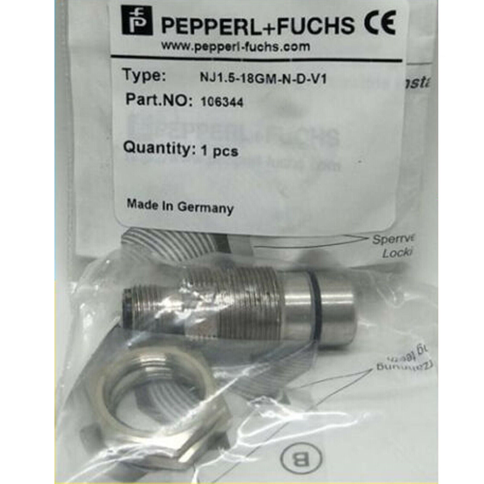 Pepperl+Fuchs NJ1.5-18GM Proximity Switch - PEPPERL+FUCHS