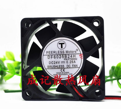 PEERLESS Motors DF6025B24H DC24V 0.26A 6CM 2-Wire Inverter Cooling Fan