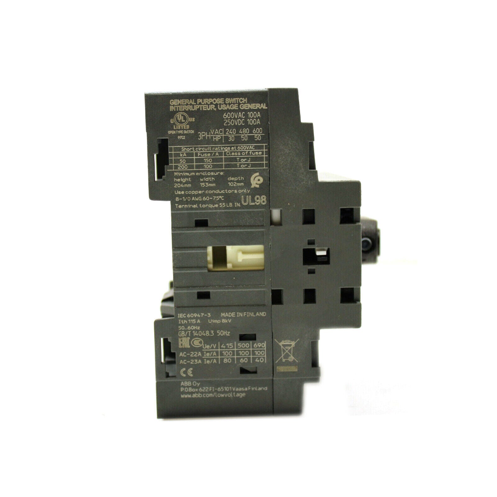 ABB OT100F3 1SCA105004R1001Disconnect Switch ABB OT100F3 1SCA105004R1001Disconnect Switch - ABB
