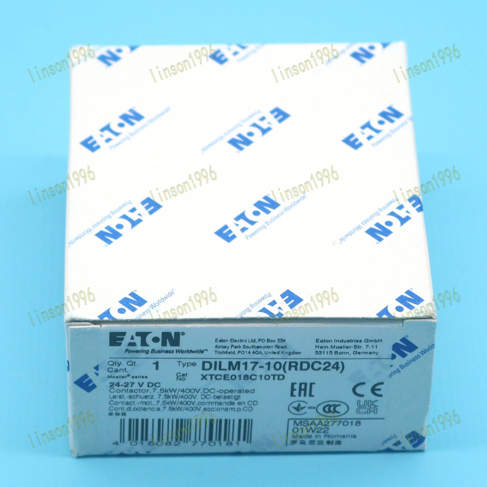 1PC Eaton Moeller DC Contactor DILM17-10 - EATON