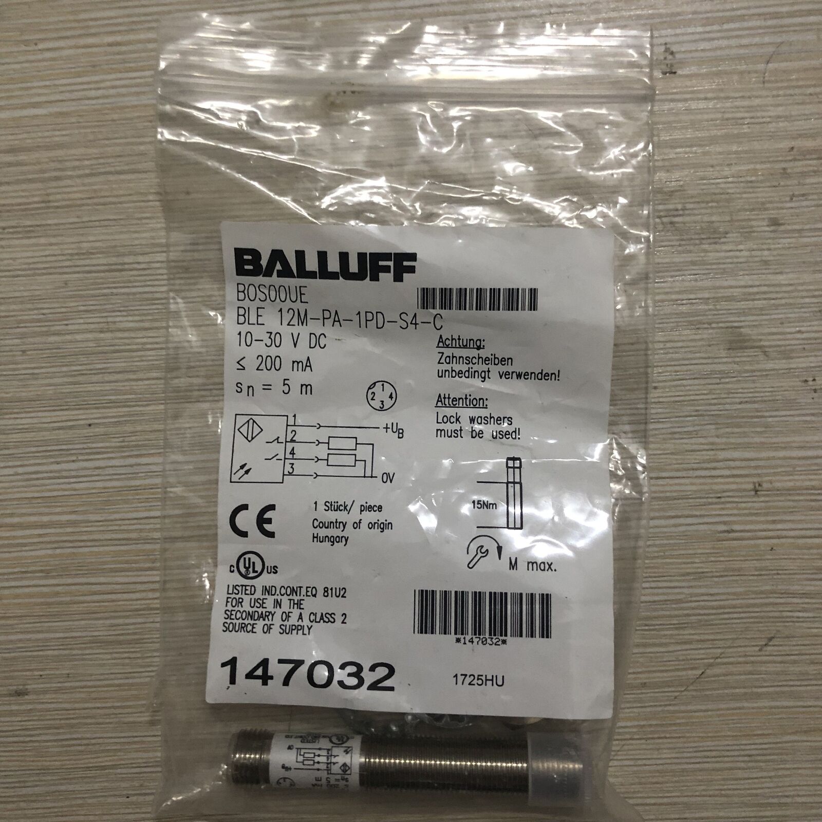 new one  Balluff photoelectric switch sensor BLE 12M-PA-1PD-S4-C Fast Ship Balluff