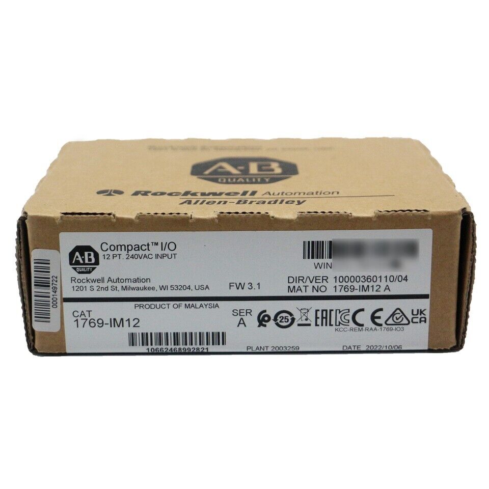 New Factory Sealed AB 1769-IM12 SER A CompactLogix 12Pt 240VAC Input Module - COMPACTLOGIX