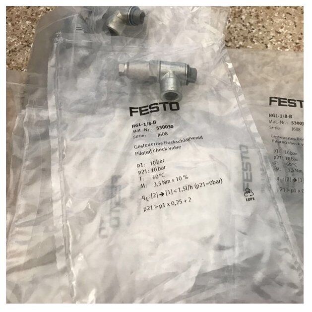 FESTO Check valve HGL-1/8-B 530030 Fast | FESTO Fast-flow check valve with 1/8-inch BSP flange connection and 530030 model number - FESTO