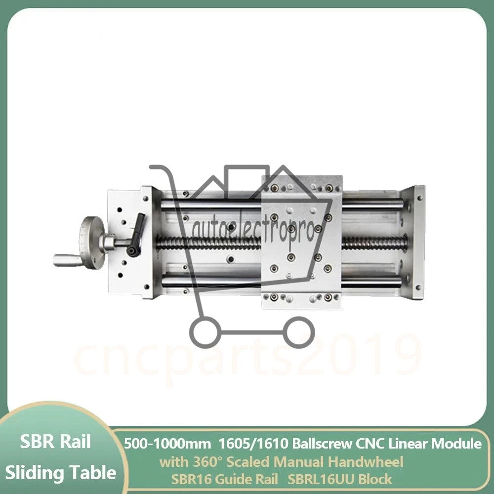 100-1000mm Linear Rail Sliding Table Cross Slide Module SBR Guide Rail SFU1605