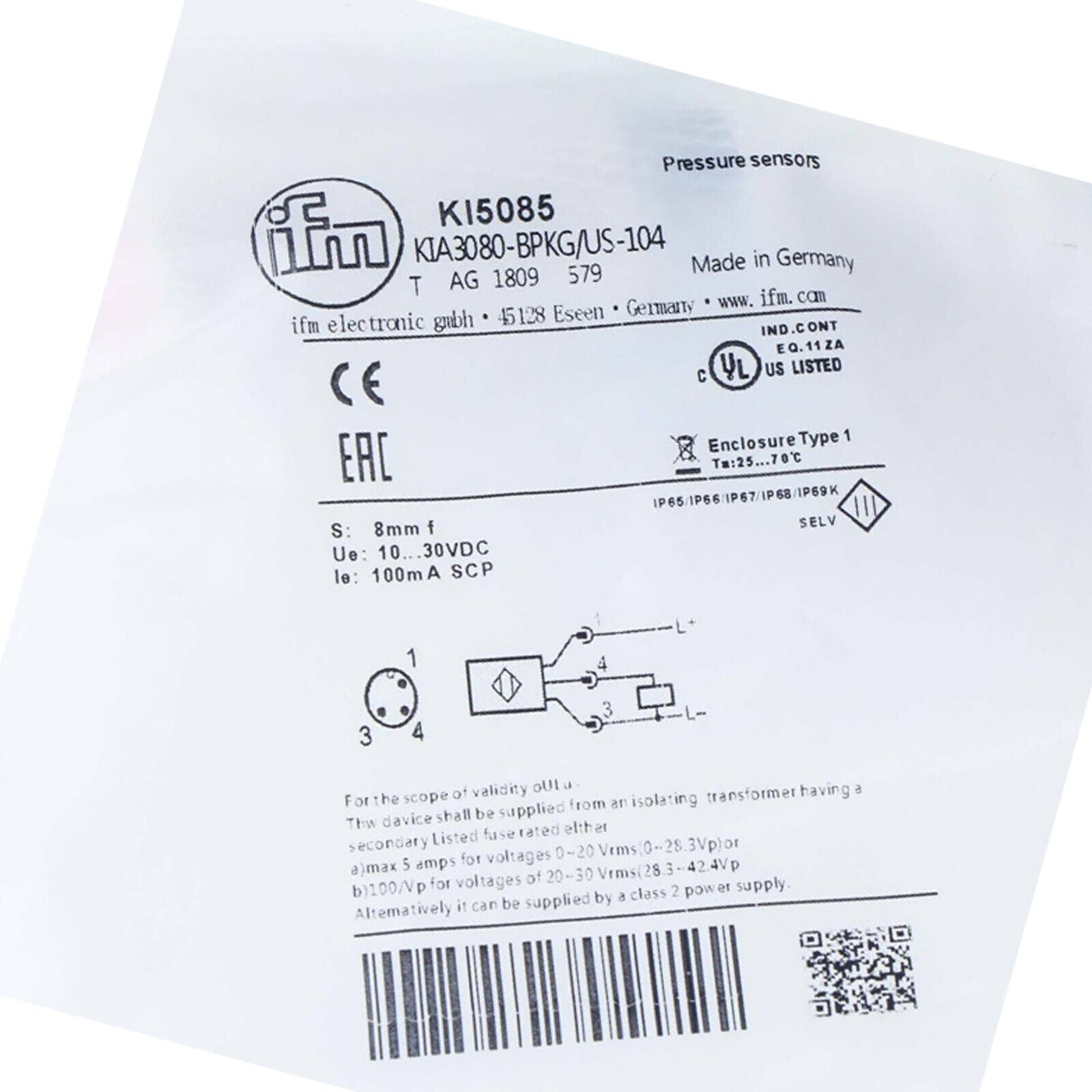 IFM Capacitive Sensor KI5085 - High-Performance Capacitive Transducer - IFM