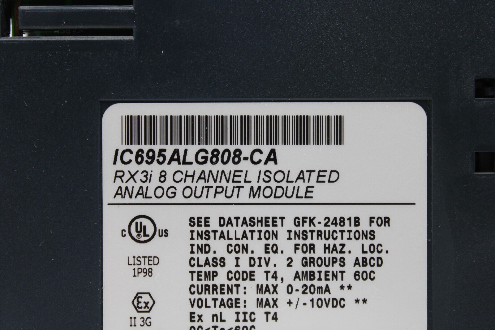 used GE Fanuc IC695ALG808-CA Isolated Analog Output IC695ALG808 - GE FANUC
