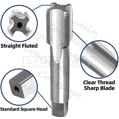 2"-12 UN Thread Tap Right Hand, HSS 2" x 12 UN Straight Fluted Tap