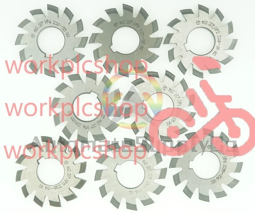 8Pcs /Set 1#2#3#4#5#6#7#8# Involute Gear Cutters Module0.3~8 PA20 Bore16~135