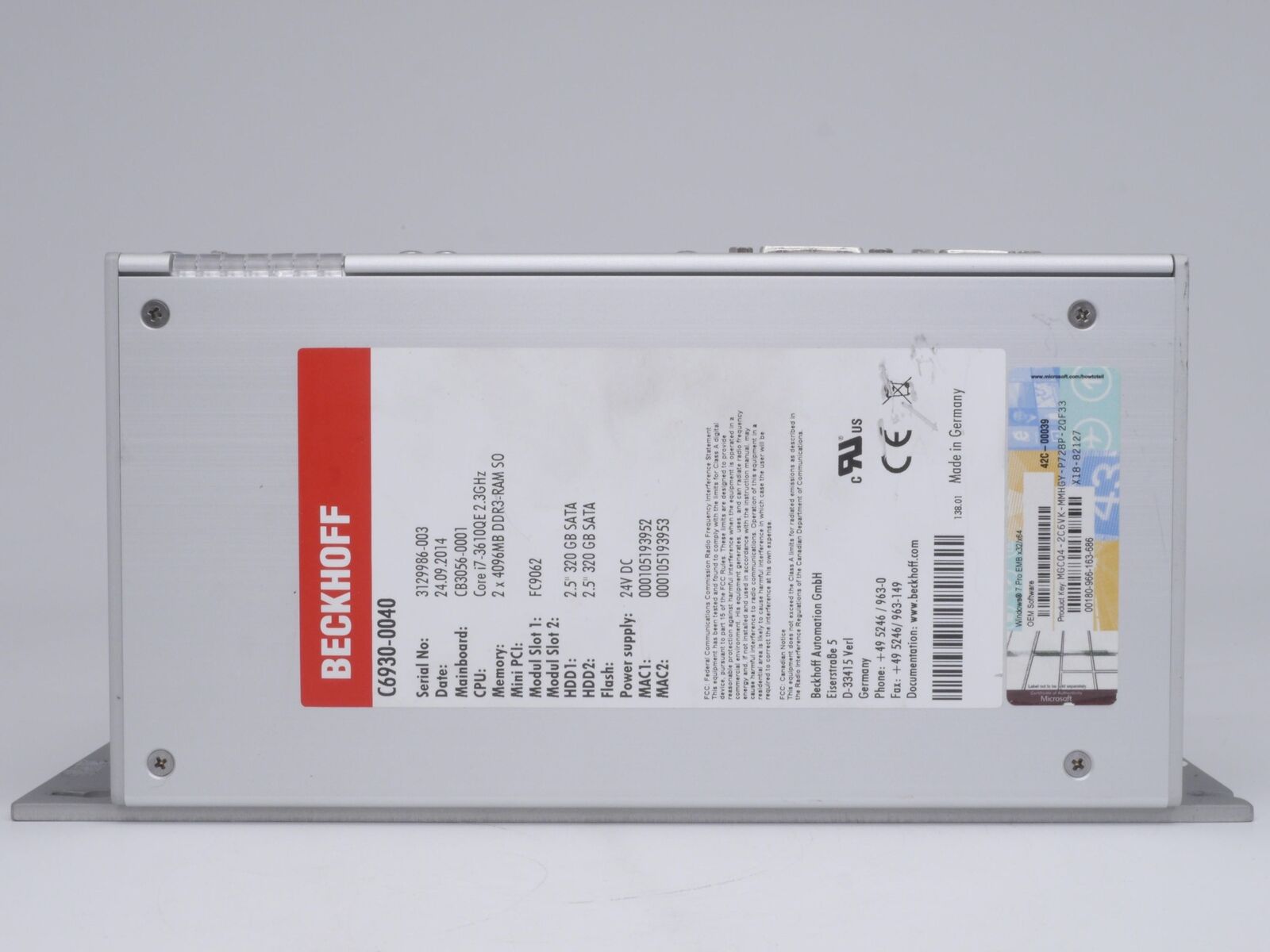 BECKHOFF C6930 2X HDD SHIP - BECKHOFF