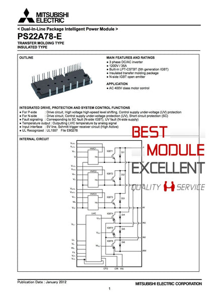 MITSUBISHI PS22A78-E Power Supply Module – Quality Assured - MITSUBISHI