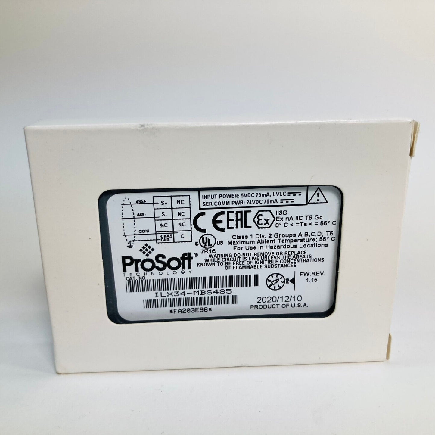 New ProSoft ILX34-MBS485 - PROSOFT