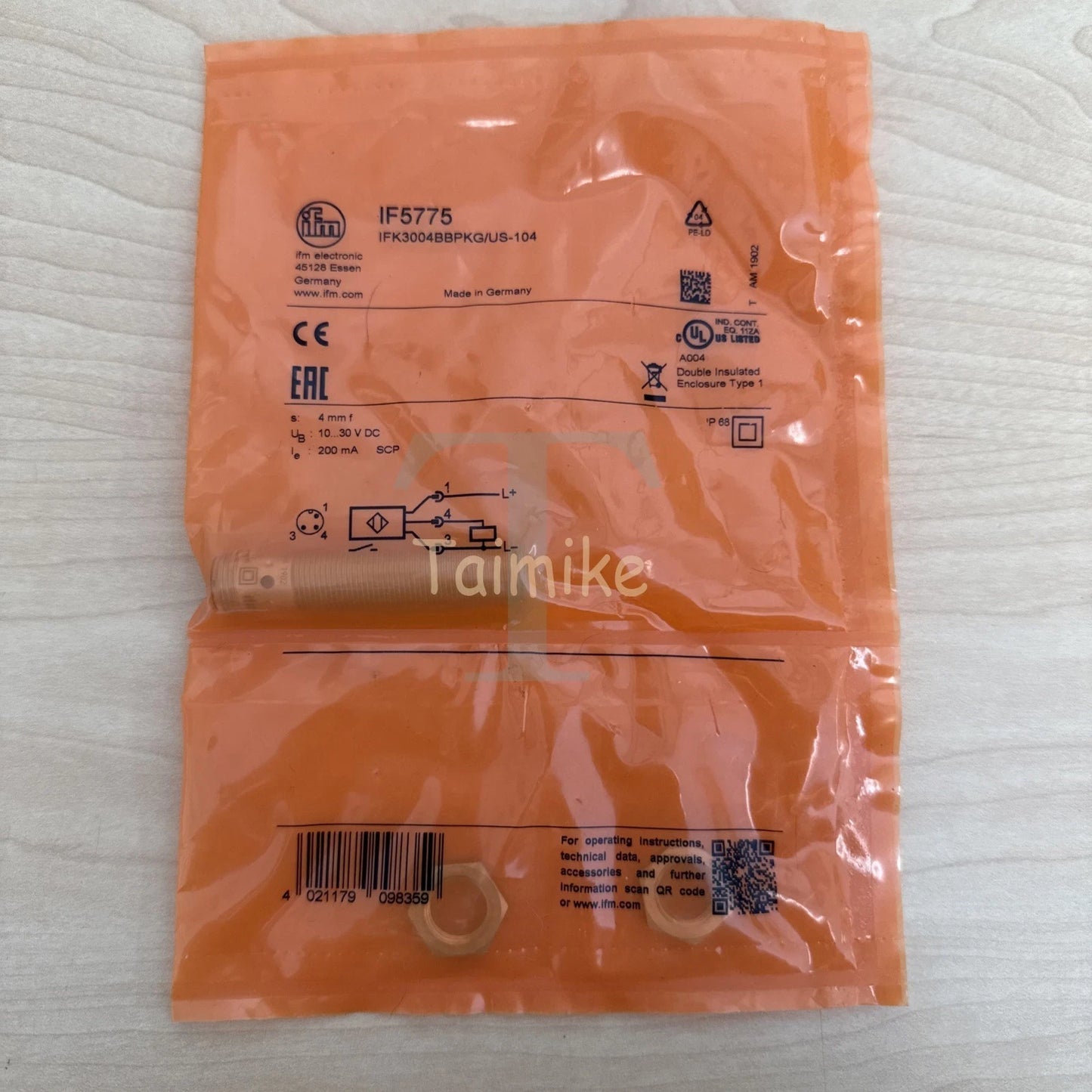 ! IFM IF5775 Inductive Proximity Sensor IFK3004BBPKG/US-104