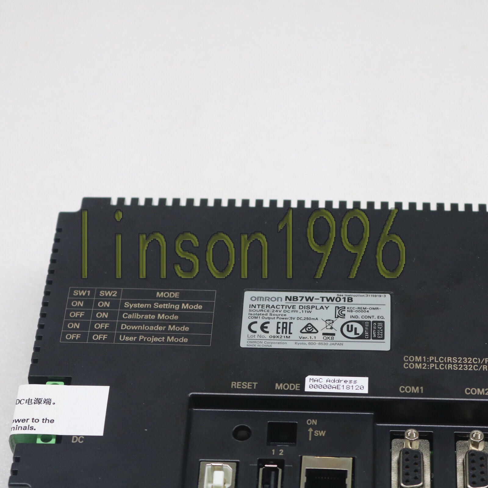 Omron NB7W-TW01B Touch Panel - 1-Year Warranty IN BOX - OMRON