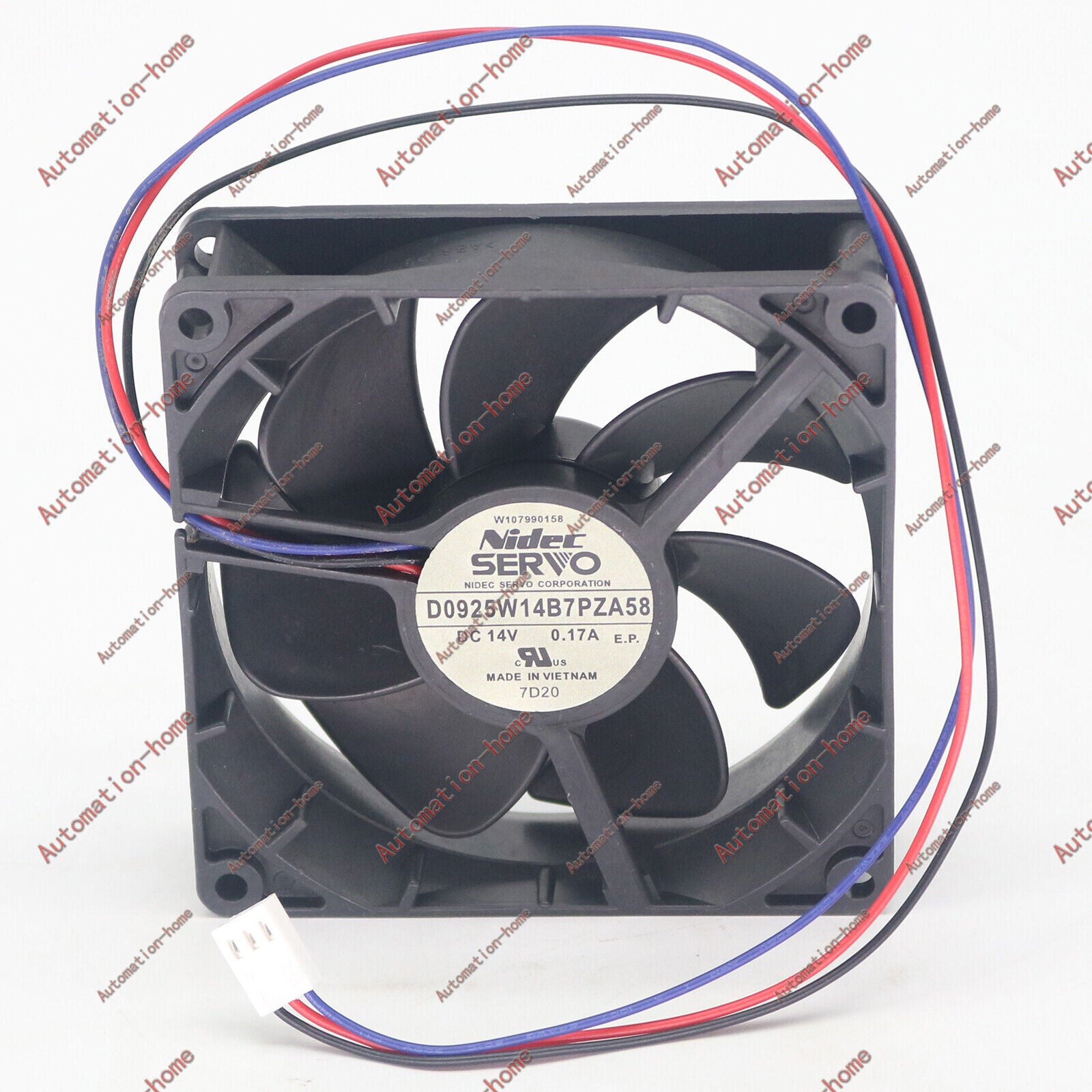 new NIDEC D0925W14B7PZA58 14V 0.17A 90*90*25mm 3-wire Waterproof Cooling