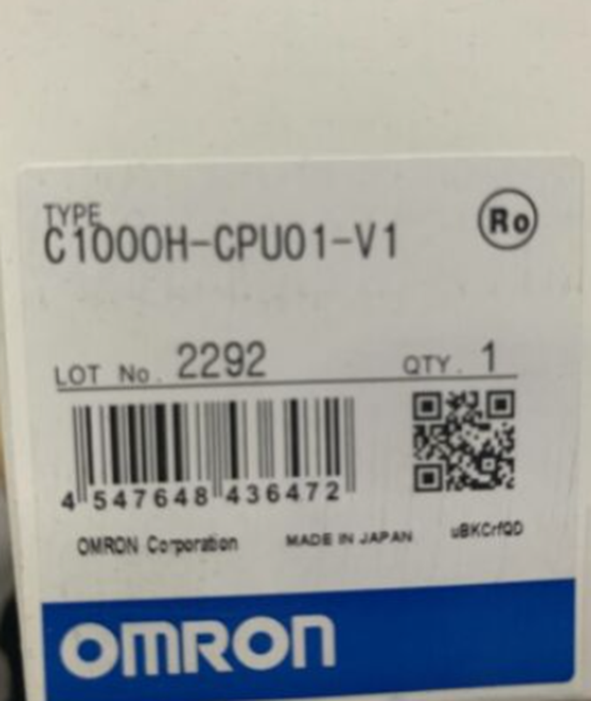 OMRON C1000H-CPU01-V1 programmable controller unit - OMRON
