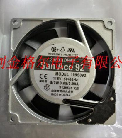 1pcs SANYO 109S093 115V 8 / 7W 92 * 92 * 25mm aluminum frame AC fan