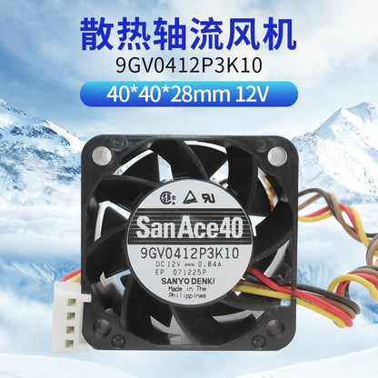 Sanyo 9GV0412P3K10 4028 12V 0.84A 4cm 4-wire PWM high speed server fan