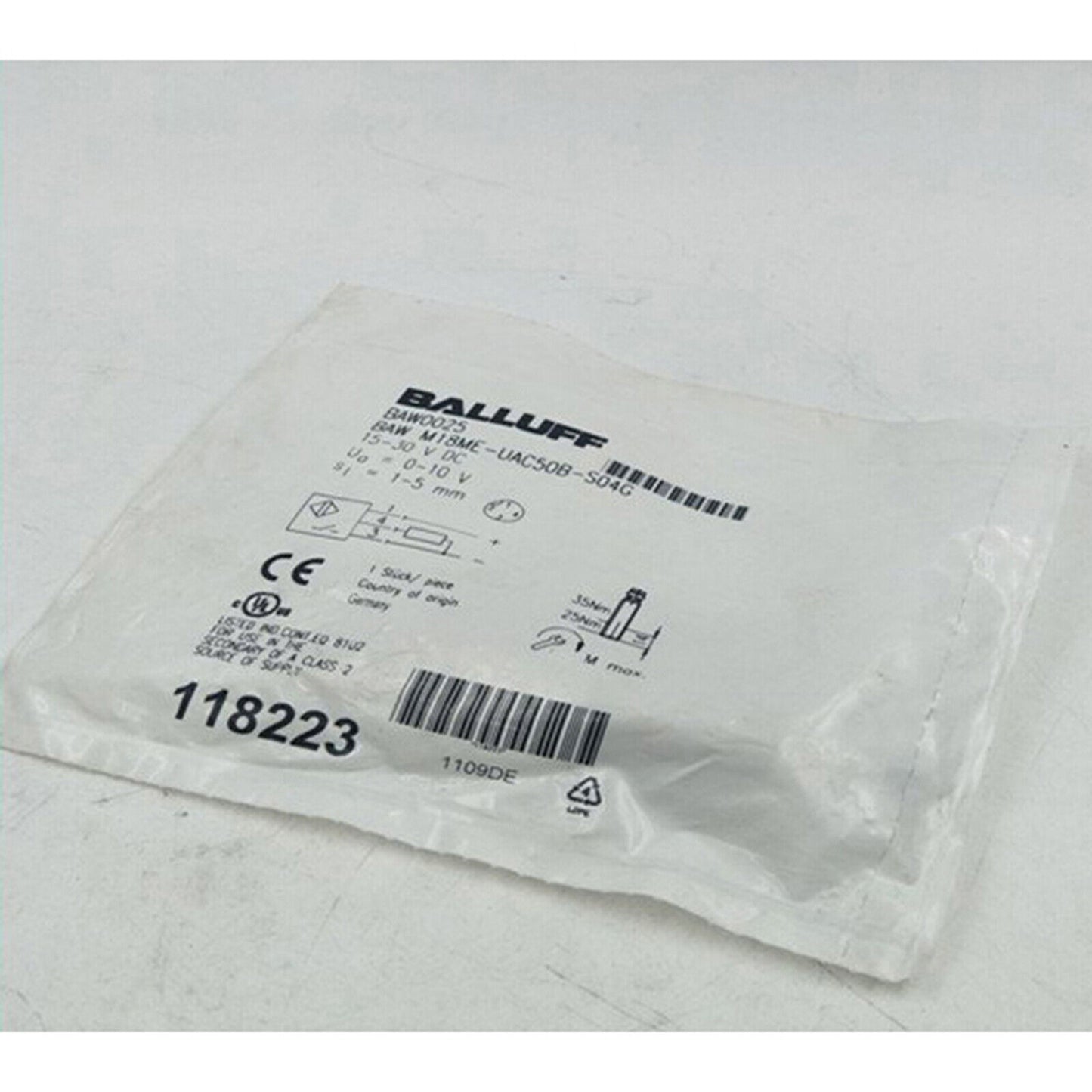 Balluff Proximity Switch BAW M18ME-UAC50B-S04G - BALLUFF