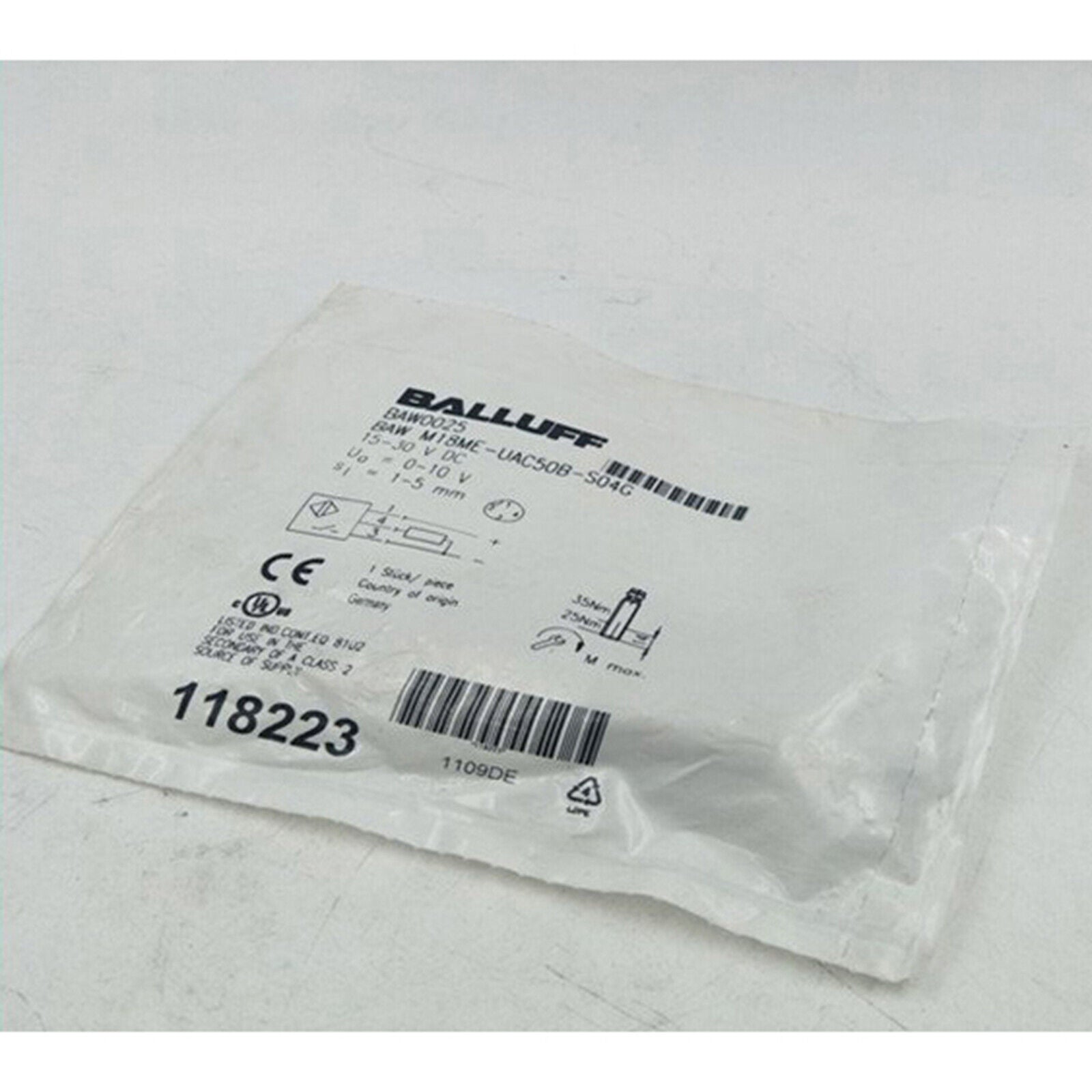Balluff Proximity Switch BAW M18ME-UAC50B-S04G - BALLUFF