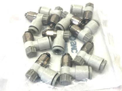 SMC AS1201F-M5-06A One-Touch Flow Control Valve Fitting 6mm OD Tube PKG OF 10
