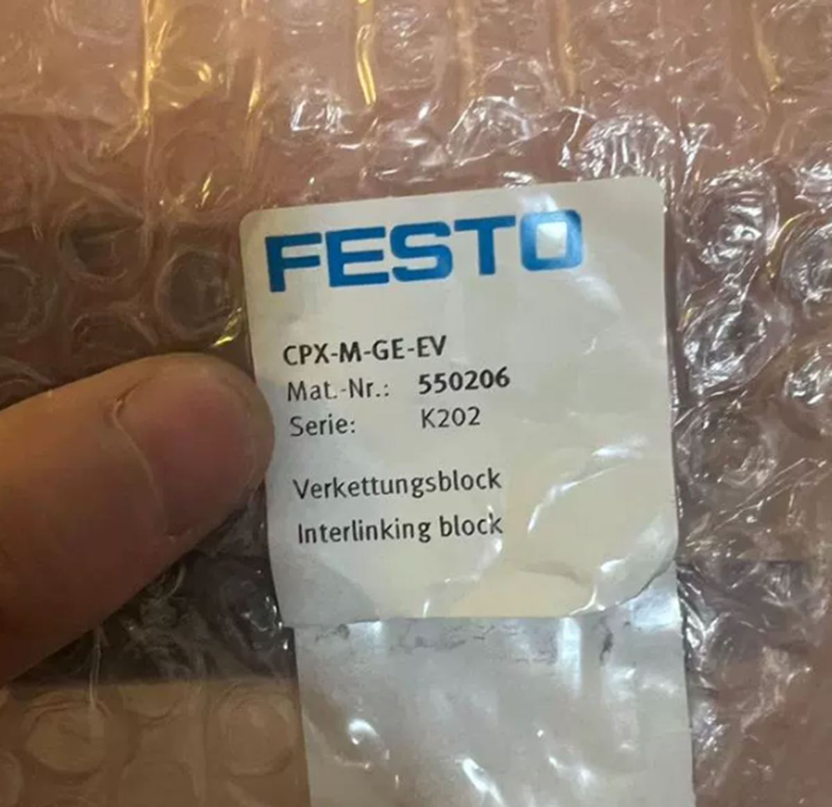 FESTO CPX-M-GE-EV Interlinking Block PLC - FESTO