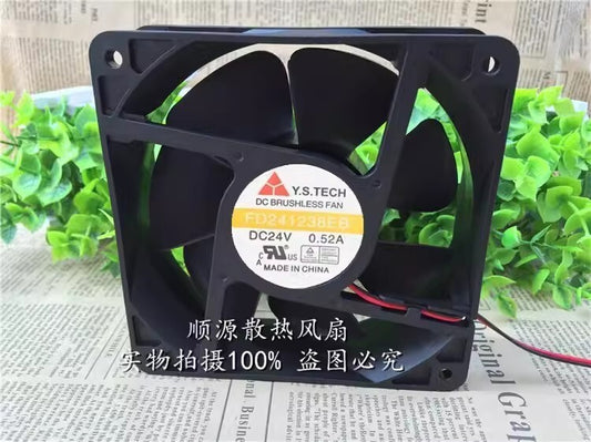 Y.STECH FD241238EB DC24V 0.52A 12CM 2-Wire Cooling Fan