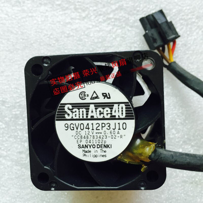 Sanyo 9GV0412P3J10 12V 0.60A 4CM 4028 4-wire cooling fan
