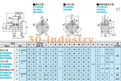 MISUMI Round Flange Type Guide Shaft Support STHWCBL12/16/20/25/30 - MISUMI