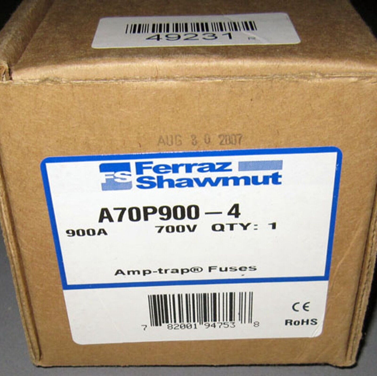 FERRAZ SHAWMUT A70P900-4 AMP-TRAP Mersen Fuse - FERRAZ SHAWMUT
