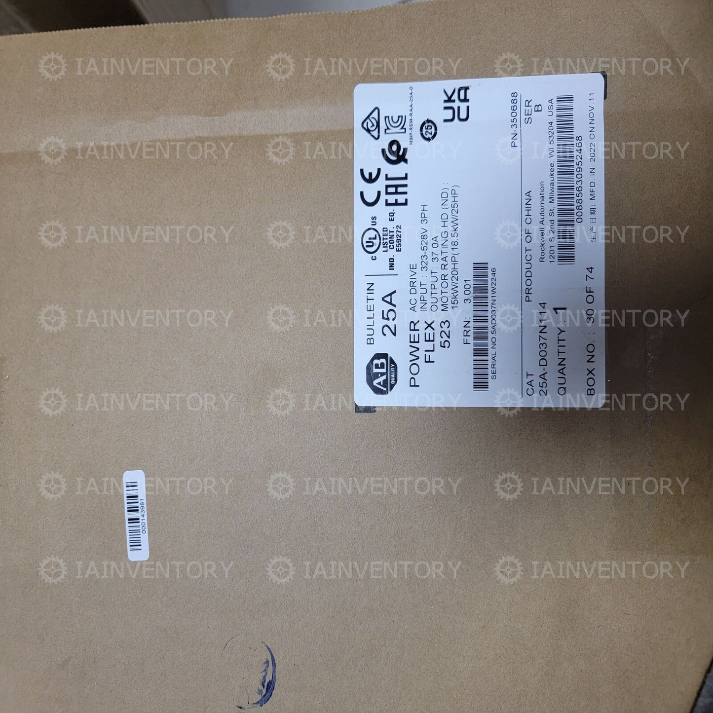Allen-Bradley New Sealed 25A-D037N114 523 AC Drive Motor Control Unit - ALLEN-BRADLEY