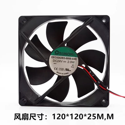 SUNON EEC0252B3-D00U-A99 12025 DC24V 2.0W 2-Wire Inverter Cooling Fan