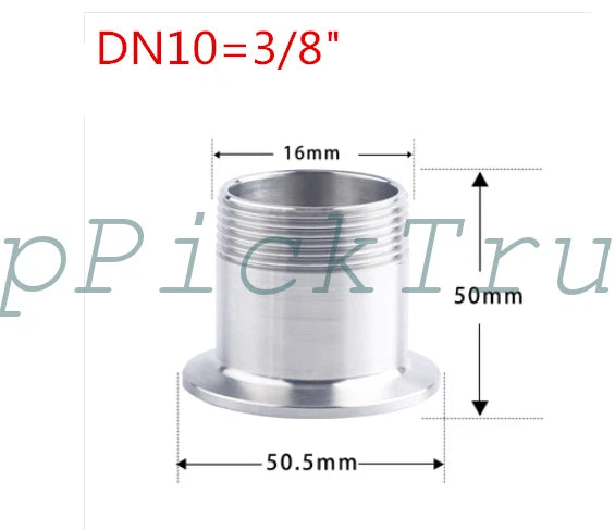 Steel Sanitary Male Threaded Ferrule Pipe Fitting Tri Clamp Adapter 304Stainless