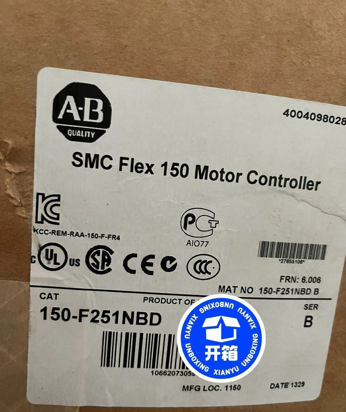 AB 150-F251NBD SMC FLEX Motor Controller | High-Performance Motor Control Solution - AB