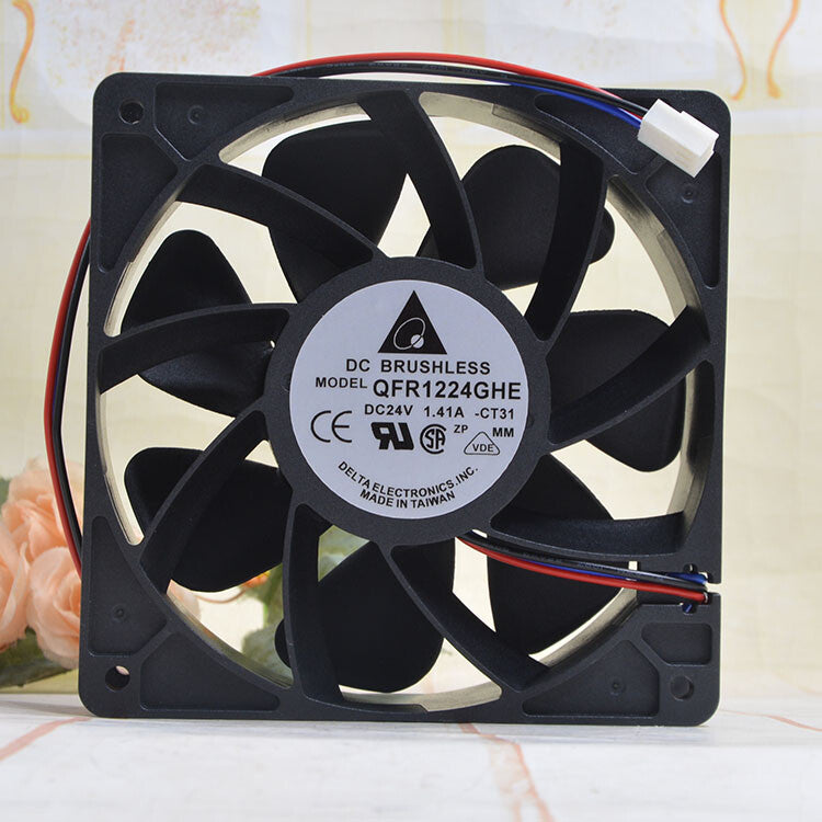 1pcs Delta QFR1224GHE 24V 1.41A 12038 12 cm fan