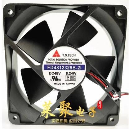 Y.S.TECH FD4812325B-2I 12032 DC48V 6.24W 12CM 2-Wire Cooling Fan