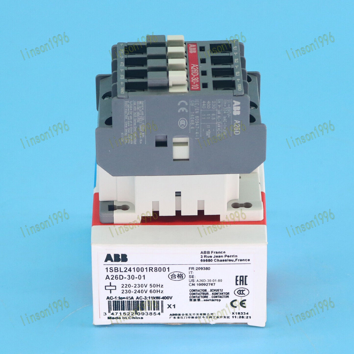 ABB A26D3001 AC Contactor 220V In Box - ABB