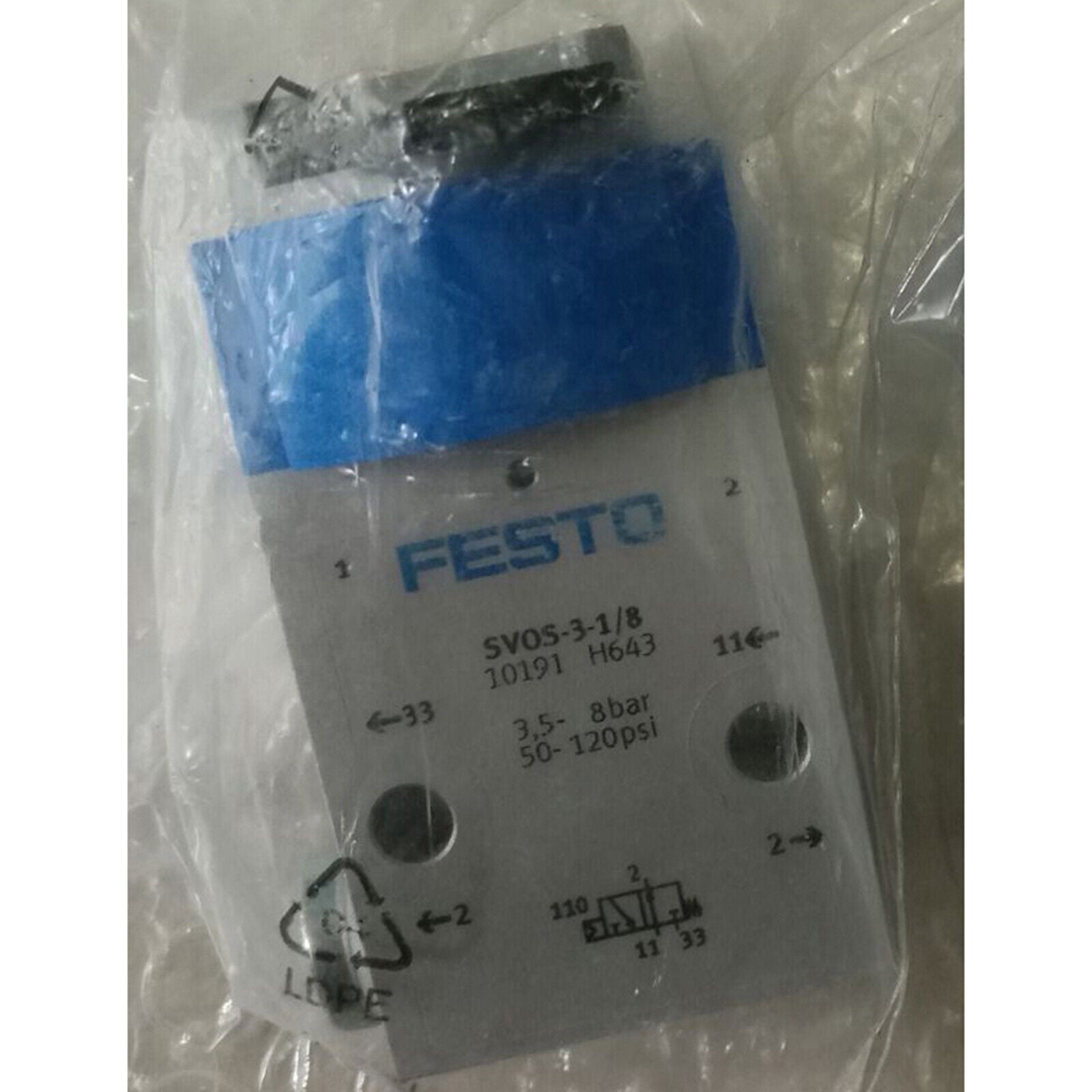 FESTO SVOS-3-1/8 10191 Mechanical Valve Stock - FESTO