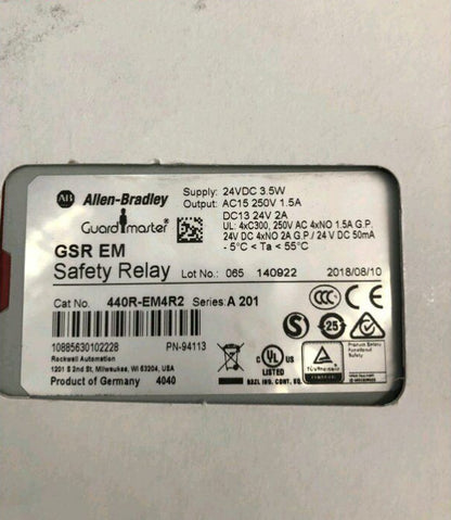 Allen Bradley 440R-EM4R2 Safety Relay GuardMaster Input Module 24VDC 5W - ALLEN BRADLEY
